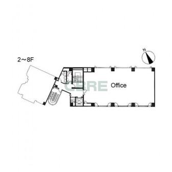 2階〜8階 平面図