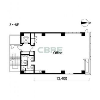3階〜6階 平面図