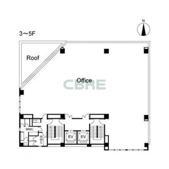 3階〜5階 平面図