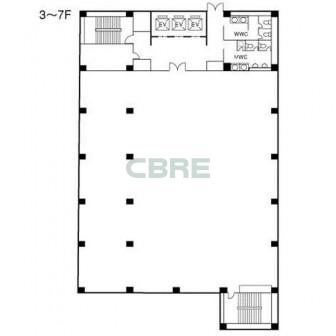 3階〜7階 平面図