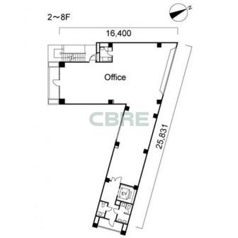 2階〜8階 平面図
