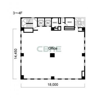 3階〜4階 平面図