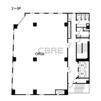 2階〜9階 平面図