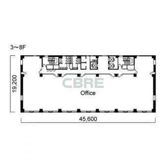 3階〜8階 平面図