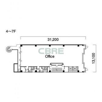 4階〜7階 平面図