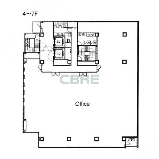 4階〜7階 平面図