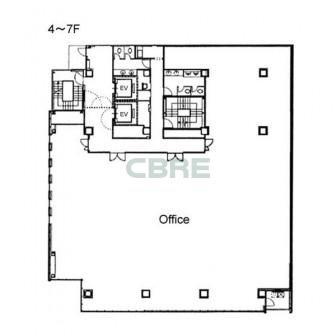 4階〜7階 平面図