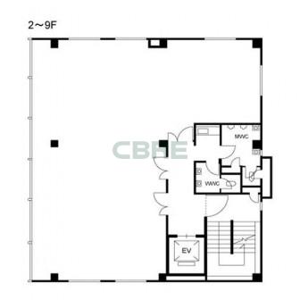 2階〜9階 平面図