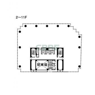 2階〜11階 平面図