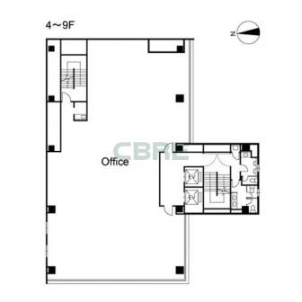 4階〜9階 平面図