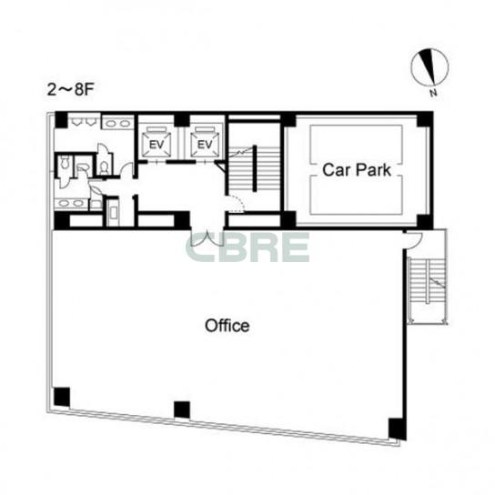 2階〜8階 平面図