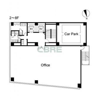2階〜8階 平面図