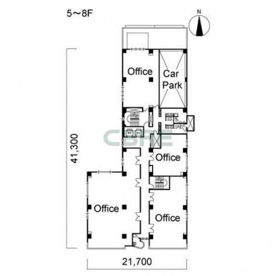 5階〜8階 平面図