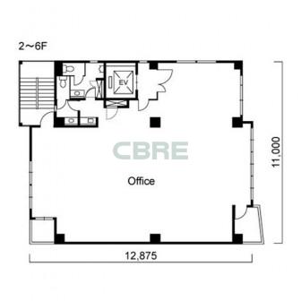 2階〜6階 平面図