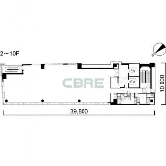 2階〜10階 平面図