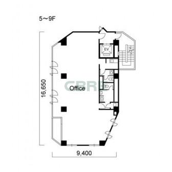 5階〜9階 平面図