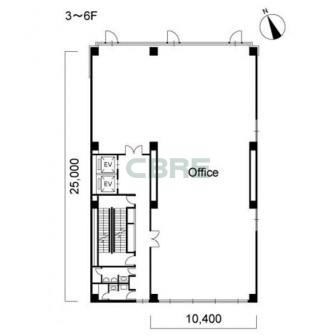 3階〜6階 平面図