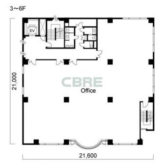 3階〜6階 平面図