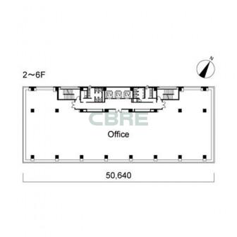 2階〜6階 平面図