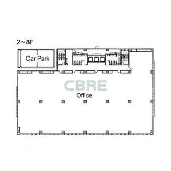 2階〜8階 平面図