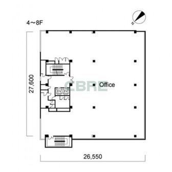 4階〜8階 平面図