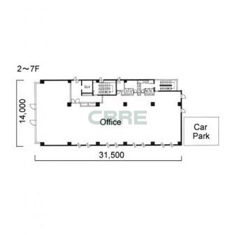 2階〜7階 平面図