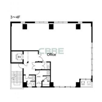 3階〜4階 平面図
