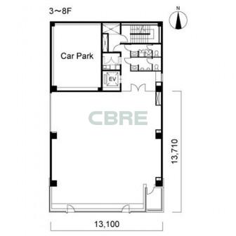 3階〜8階 平面図