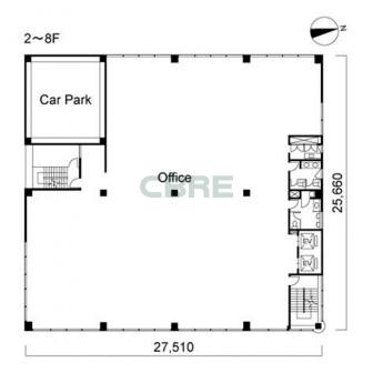 2階〜8階 平面図