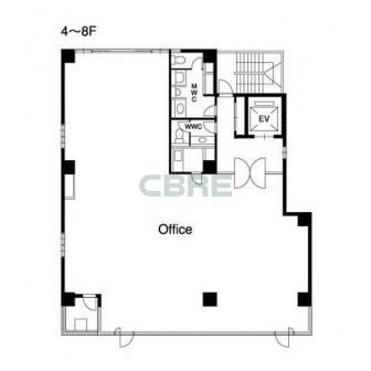 4階〜8階 平面図