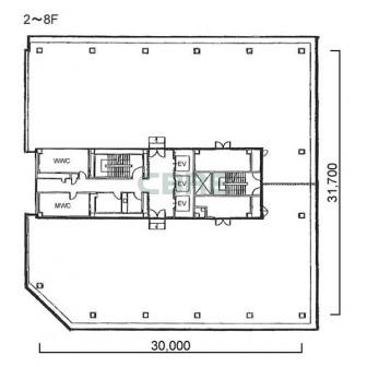 2階〜3階 平面図