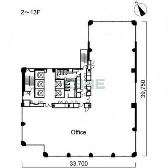 2階〜13階 平面図