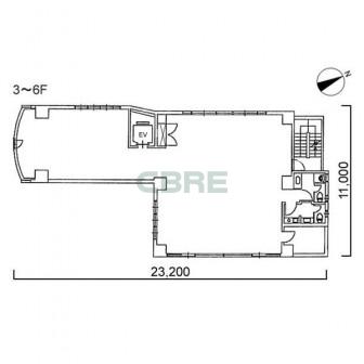 3階〜6階 平面図
