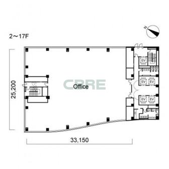 2階〜17階 平面図