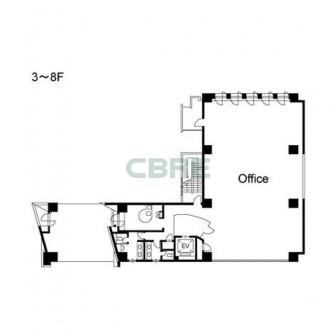 3階〜8階 平面図