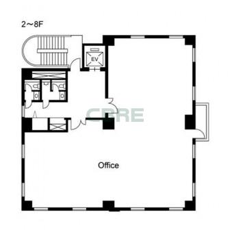 2階〜8階 平面図