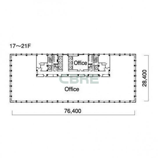 17階〜21階 平面図