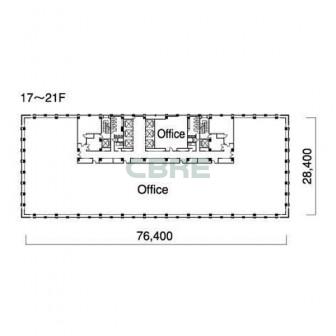 17階〜21階 平面図