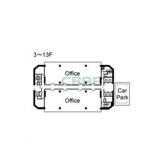3階〜13階 平面図