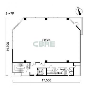2階〜7階 平面図