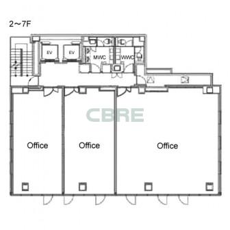 2階〜7階 平面図