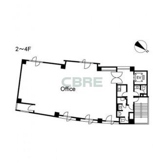 2階〜4階 平面図