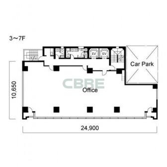 3階〜7階 平面図
