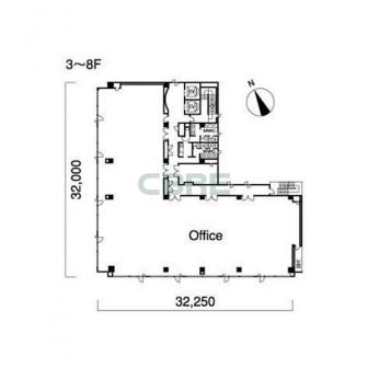 3階〜8階 平面図