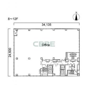 8階〜12階 平面図