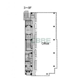 3階〜9階 平面図