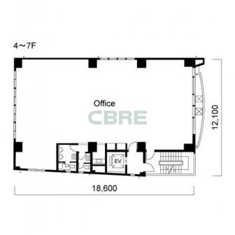 4階〜7階 平面図