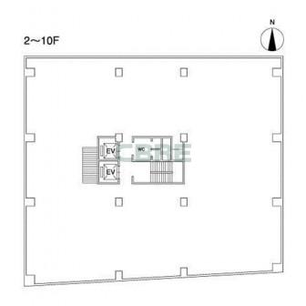 2階〜10階 平面図