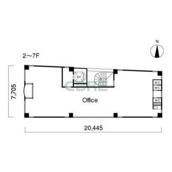 2階〜7階 平面図