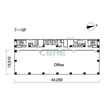 7階〜12階 平面図